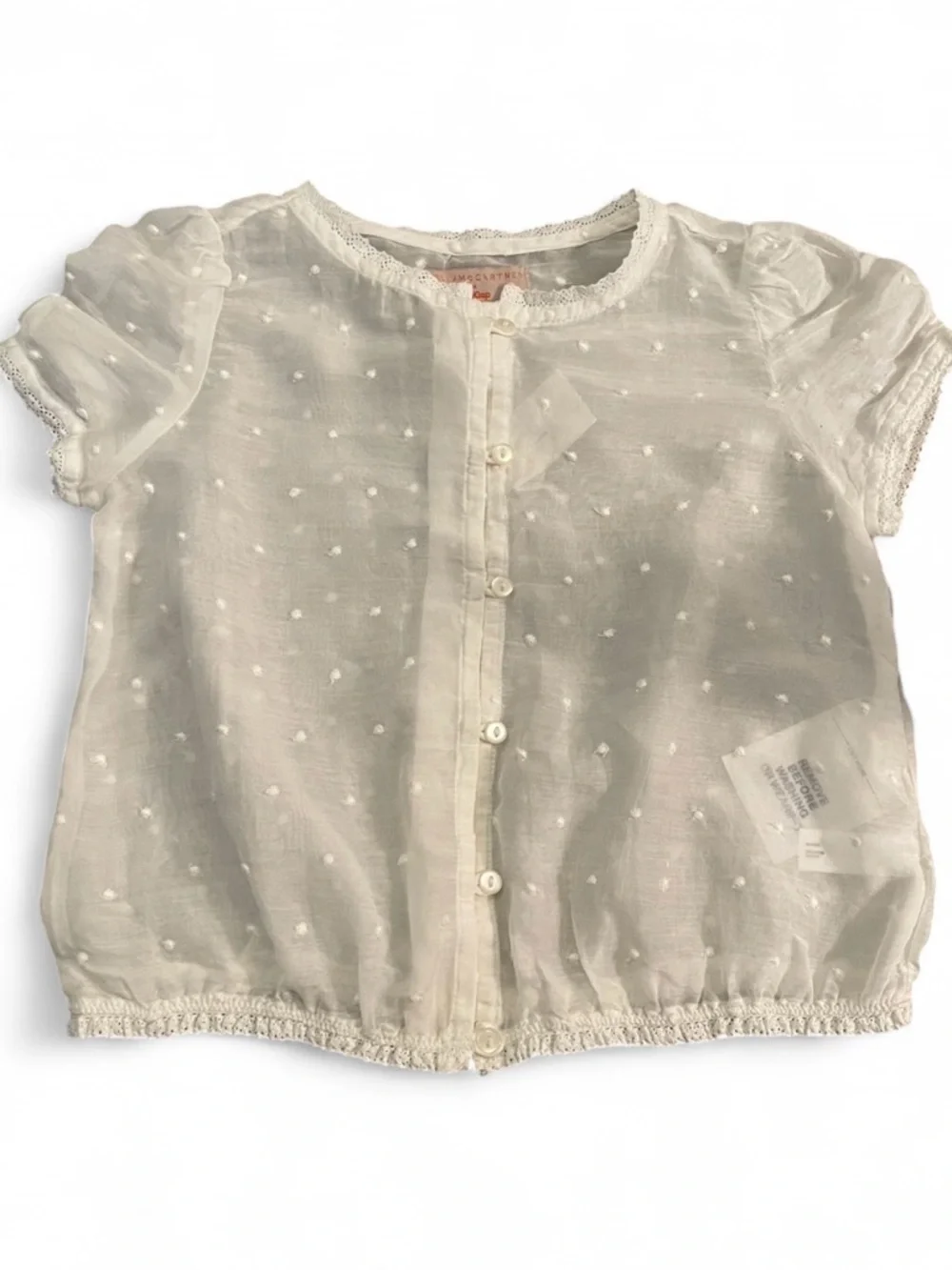 NWT Stella McCartney for babyGap Sheer White Button Up Blouse Girls Size 5 - Picture 1 of 3